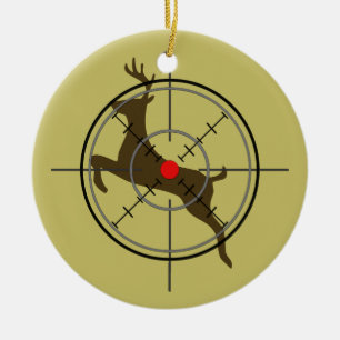 Ornement de Noël de chasse de cerfs communs