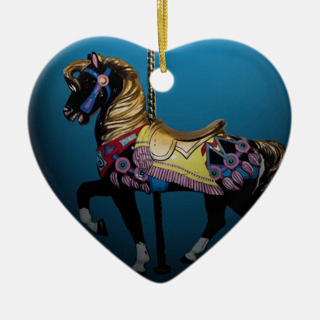 Ornement de Noël de cheval de carrousel (Devant)