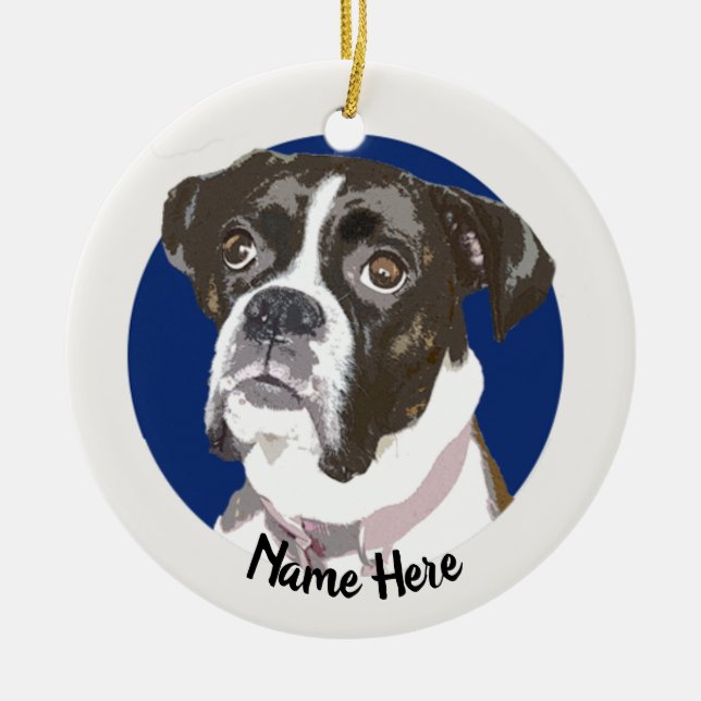 Ornement de Noël de chien de BrindleBoxer (Devant)