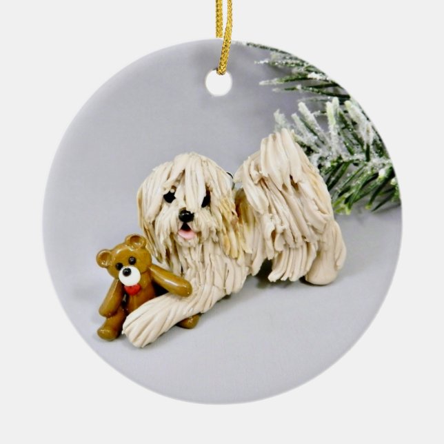 Ornement de Noël de chien de Havanais (Devant)