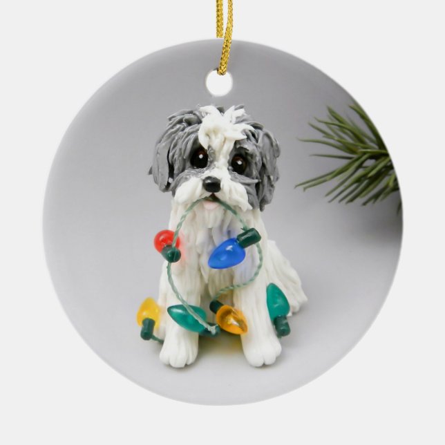 Ornement de Noël de chien de Havanais (Devant)