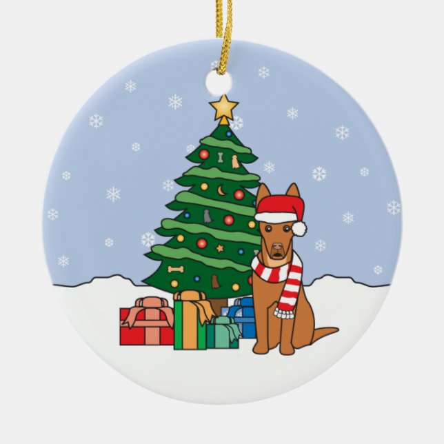 Ornement de Noël de chien de pharaon (Devant)