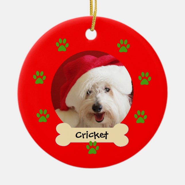 Ornement de Noël de chien personnalisé - 1 côté (Devant)
