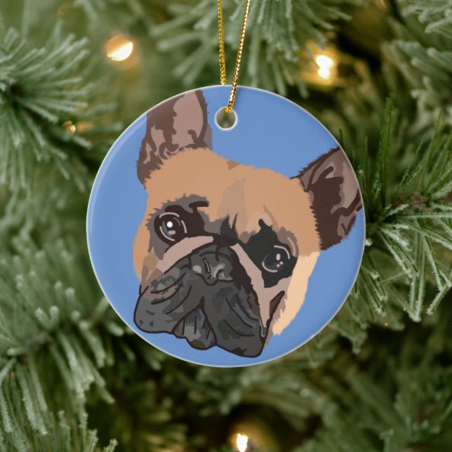 Ornement de Noël de Chien-taureaux français (Arbre)