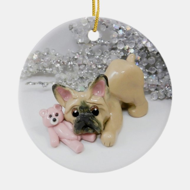 Ornement de Noël de Chien-taureaux français (Devant)