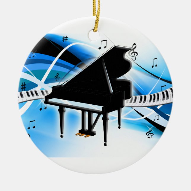 Ornement de Noël de clavier de piano à queue (Devant)