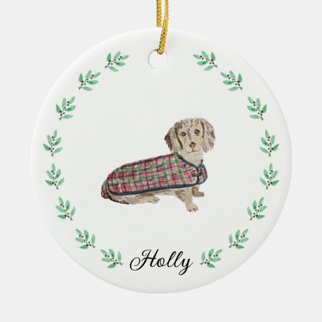Ornement de Noël de Dachshund (Devant)