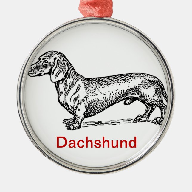 Ornement de Noël de Dachsie de teckel (Devant)
