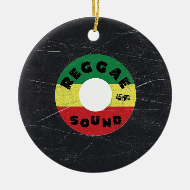 Ornement de Noël de disque vinyle de reggae (Devant)