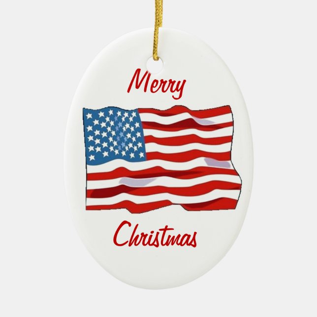 Ornement de Noël de drapeau américain (Devant)