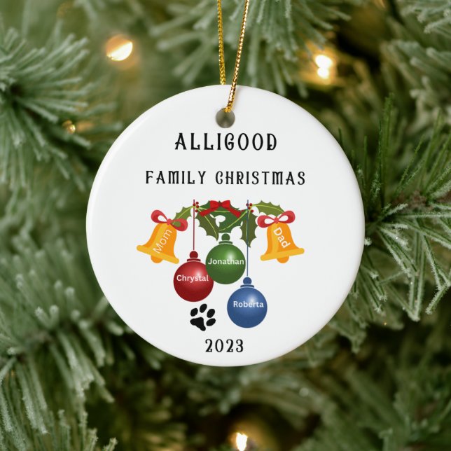 Ornement de Noël de famille 2023, personnalisé (Arbre)
