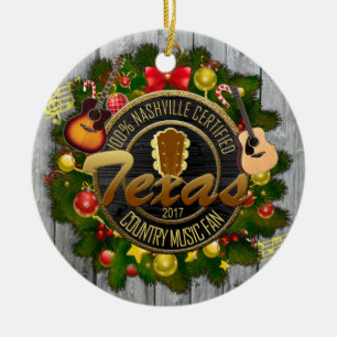 Ornement de Noël de fan de musique country du
