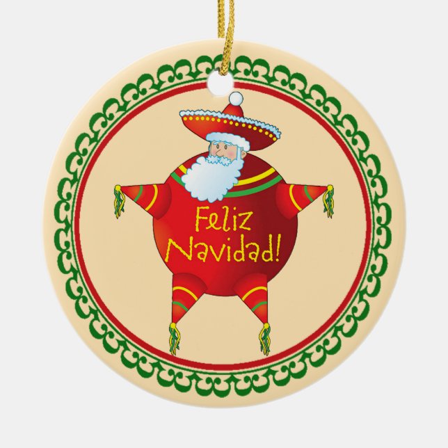 Ornement de Noël de Feliz Navidad (Devant)