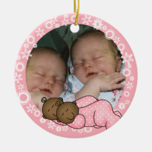 Ornement de Noël de filles jumelles