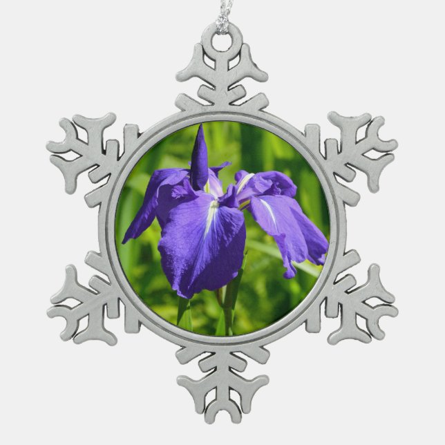 Ornement de Noël de fleur d'iris violet (Devant)
