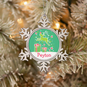 Ornement de Noël de flocon de neige appelé par