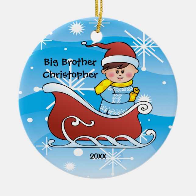 Ornement de Noël de frère de Sleigh (Devant)