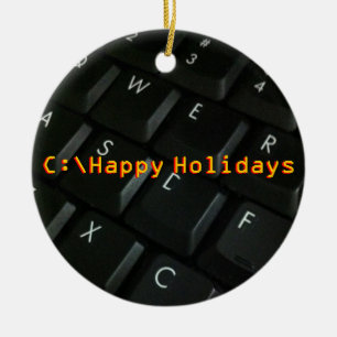 Ornement de Noël de geek de Noir-Clavier