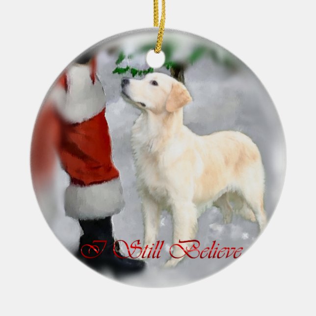 Ornement de Noël de Golden Retriever (Devant)