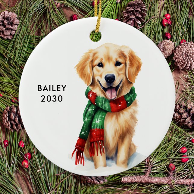 Ornement de Noël de Golden Retriever (Créateur téléchargé)