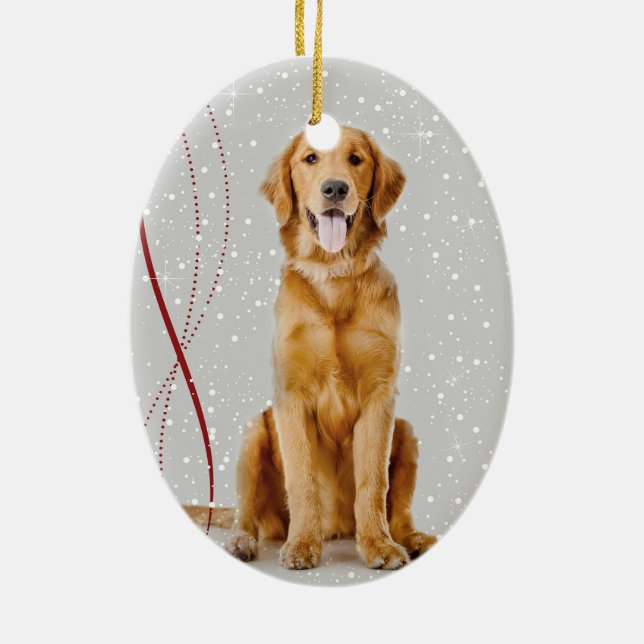 Ornement de Noël de golden retriever (Dos)