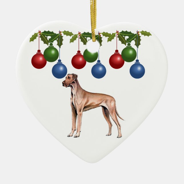 Ornement de Noël de great dane (Devant)