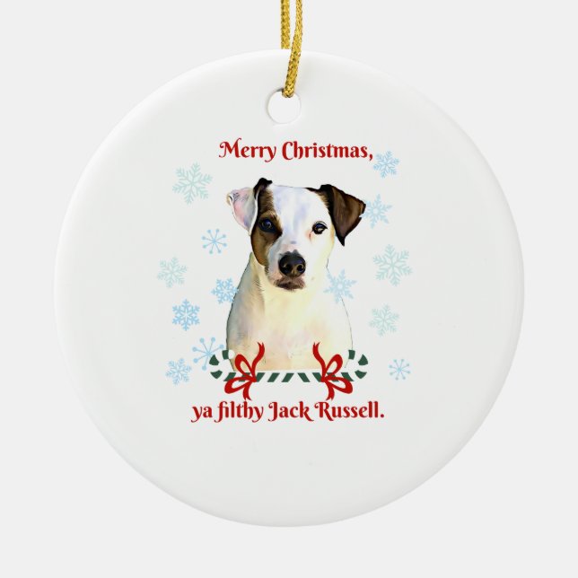 Ornement de Noël de Jack Russell (Devant)