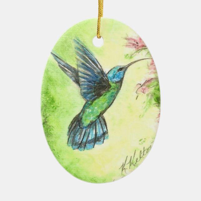 Ornement de Noël de jardin de colibri (Devant)