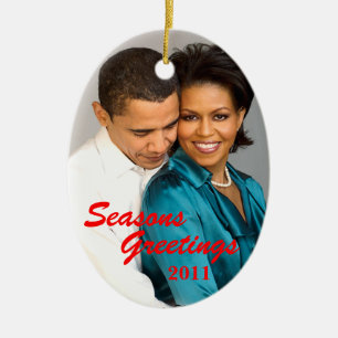 Ornement de Noël de Joyeuses Fêtes d'Obama