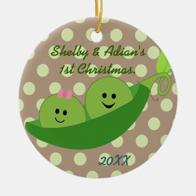 Ornement de Noël de jumelles de fille de garçon (Devant)