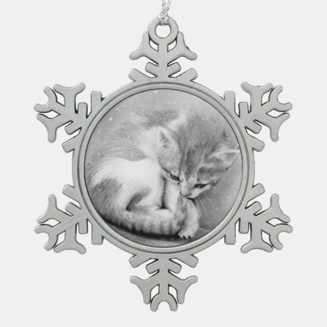 Ornement de Noël de Kitty de flocon de neige (Devant)