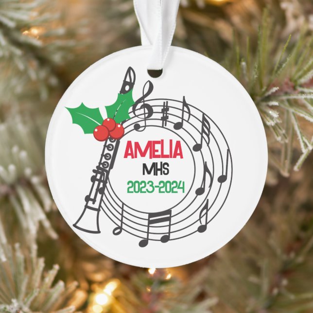 Ornement de Noël de la bande Marching Clarinet (Arbre)