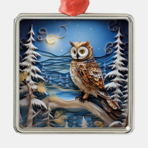 Ornement de Noël de la Chouette d'hiver