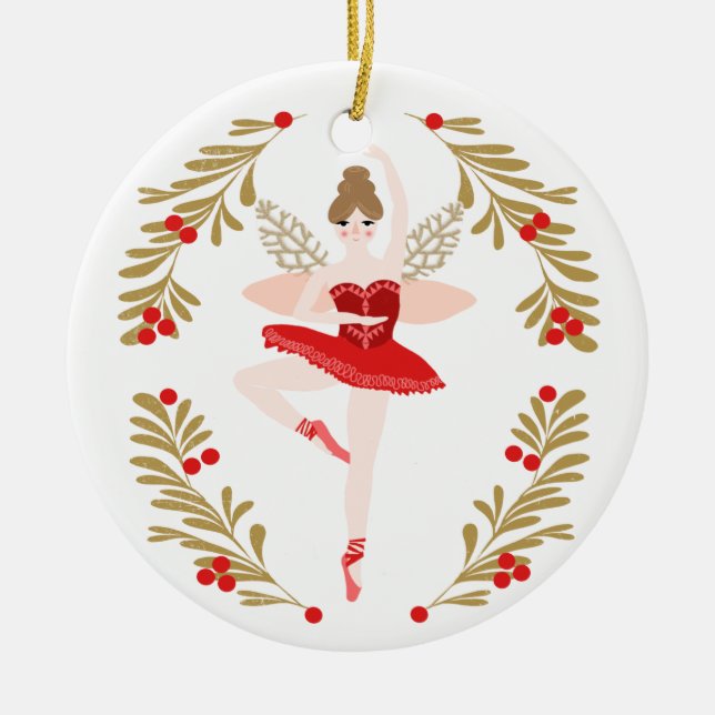Ornement de Noël de la fée de prune de sucre (Devant)