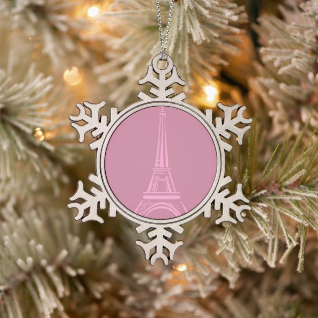 Ornement de Noël de la Tour Eiffel rose (Arbre)