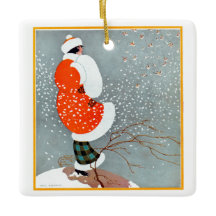 Ornement de Noël de la vintage dame