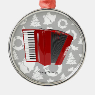 Ornement de Noël de l'Accordion rouge