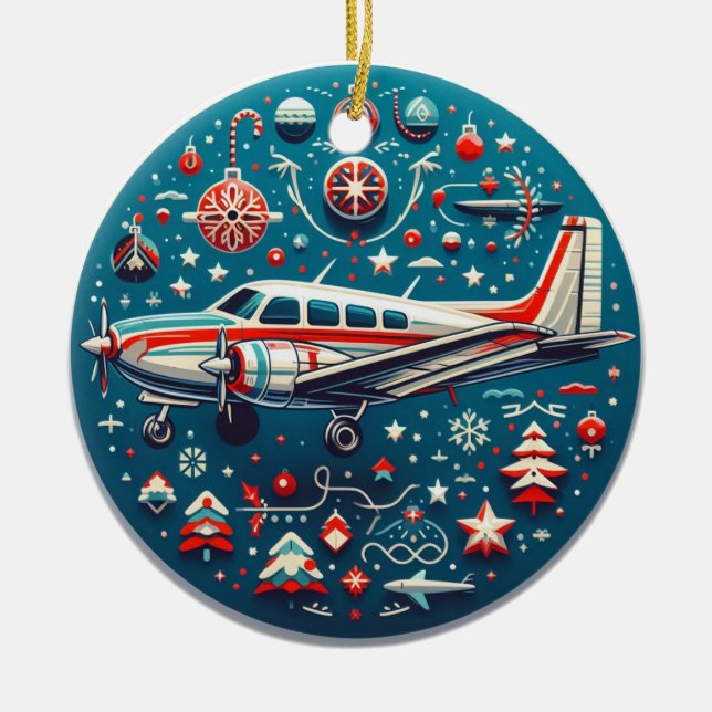 Ornement de Noël de l'avion (Devant)