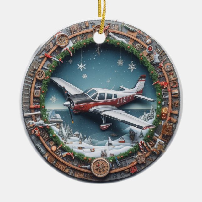 Ornement de Noël de l'avion (Devant)
