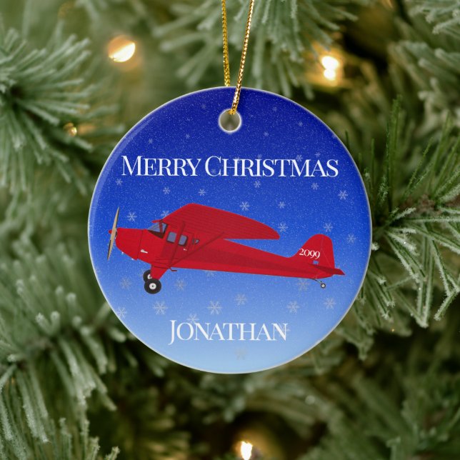 Ornement de Noël de l'avion rouge (Arbre)