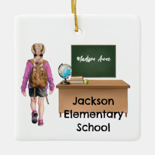Ornement de Noël de l'école pour filles customisée