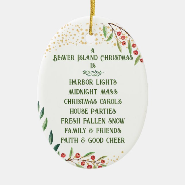 Ornement de Noël de l'île Beaver (Devant)