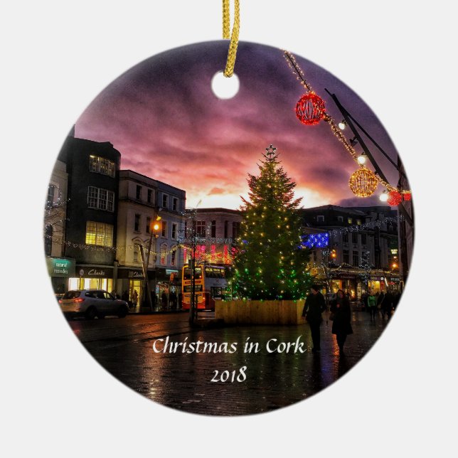 Ornement de Noël de l'Irlande de liège de coucher (Devant)
