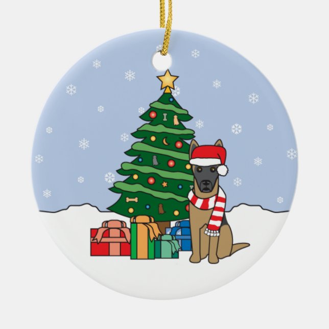 Ornement de Noël de Malinois de Belge (Devant)