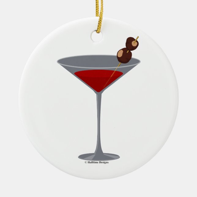 Ornement de Noël de Martini de maronnier américain (Devant)