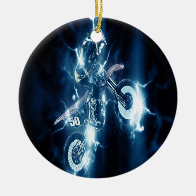 Ornement de Noël de Motocross (Devant)
