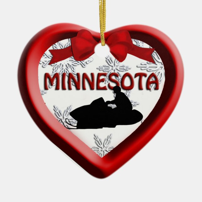 Ornement de Noël de motoneige du Minnesota (Devant)