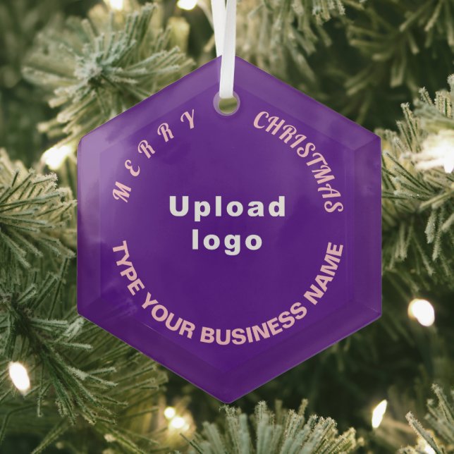 Ornement de Noël de Noël en verre violet Hexagon (Insitu)