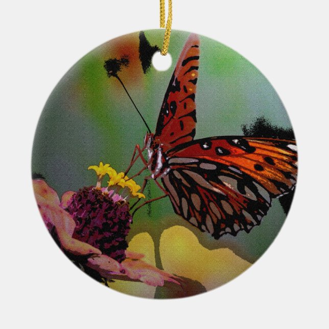 Ornement de Noël de papillon de monarque (Devant)