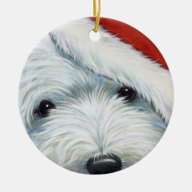 Ornement de Noël "de Père Noël brouillé" Westie (Devant)